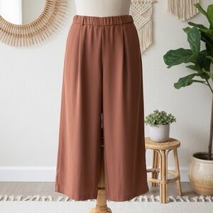 Halogen| Nordstrom| Terracotta Sequoia Wide Leg Pull-On Trouser Pants Sz XS